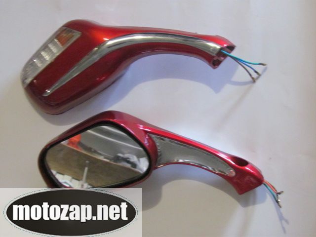 Зеркала скутер з поворотами Червоні кріплення на болт к-кт 2 шт