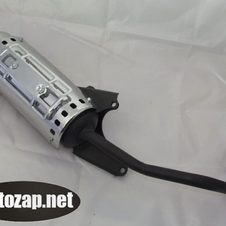 Глушник скутер GY6 4Т 50куб товстий чорний Wind з накладкою хром