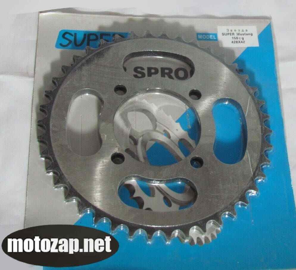 Зірочка задня MUSSTANG SUPER 428*39 d=64/83mm 4 отвора 45 сталь