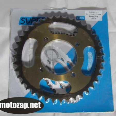 Зірочка задня MUSSTANG гартована 428*39 d=64/83mm 4 отвора 45 сталь (кальона)