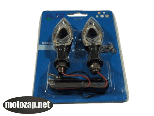 Повороти міні к-кт 2 шт світлодіодні (трикутні з діркою) LED на блістері