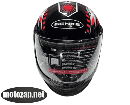 Шолом SENKE чорно-червоний закритий з бородою WF-01 (дешевий)