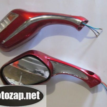 Зеркала скутер з поворотами Червоні кріплення на болт к-кт 2 шт