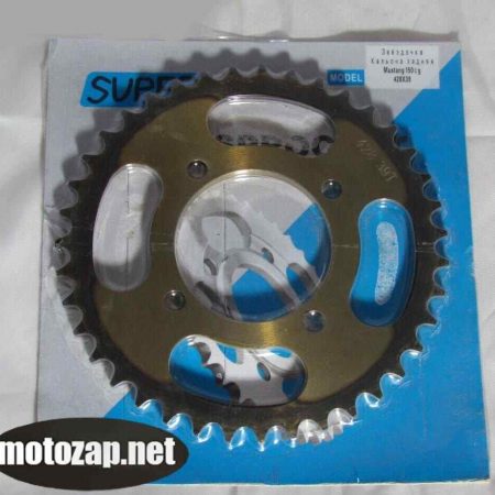 Зірочка задня MUSSTANG гартована 428*42 d=64/83mm 4 отвора 45 сталь (кальона)