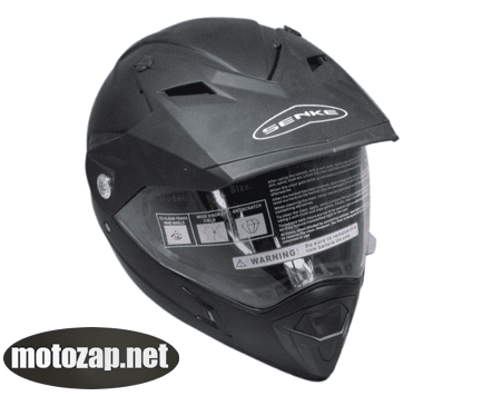 Шолом Ендуро з візором з окулярами SENKE ТАЙВАНЬ, чорний мат, CR-188, пластик ABS