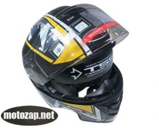 Шолом Трансформер дорогий SENKE з візором з окулярами чорно-жовтий, пластик ABS