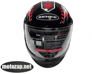 Шолом SENKE чорно-червоний закритий з бородою WF-01 (дешевий)