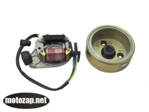 Генератор магнето з статором 2 котушок мопед Alpha Delta