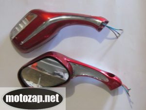 Зеркала скутер з поворотами Червоні кріплення на болт к-кт 2 шт