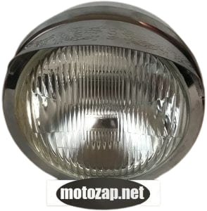Фара мотоцикл кругла велика з козирком