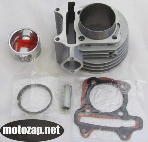 Поршнева (ЦПГ) Циліндр з поршнем скутер GY6 4Т 150куб 57,4mm Тайвань