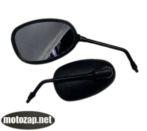 Зеркала 8мм скутер овал великий чорні