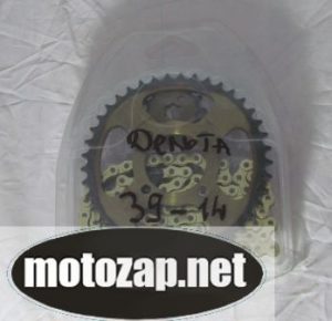 Зірочки комплект з цепом (усилена/золота) 428*98 Alpha Delta Active 428*14 428*39