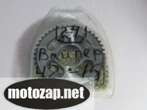 Зірочки комплект з цепом (усилена/золота) 428*128 Viper ZS125J 428*15 428*42