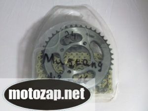 Зірочки комплект з цепом (усилена/золота) 428*128 MUSSTANG 428*15 428*42