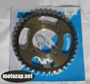 Зірочка задня MUSSTANG гартована 428*39 d=64/83mm 4 отвора 45 сталь (кальона)