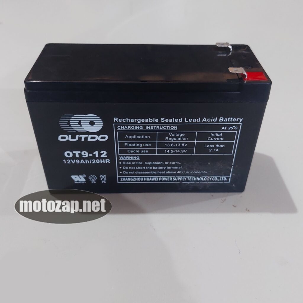 Акумулятор тяговий 12V9A AGM (пластовий) для електромопедів 100*65*151мм