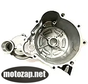 Кришка двигуна Ліва з кришечкою (ОВАЛ сіра) статор на 3 болти мотоцикл 150/300куб